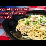 Receta de espaguetis con bacon y ajos