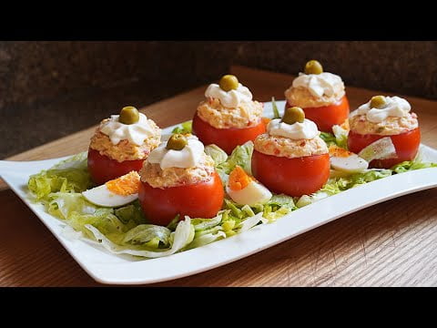 Receta de tomates rellenos frios vegetarianos