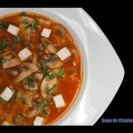 Receta de sopa de verduras con champiñones