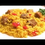 Receta de arroz amarillo con carne