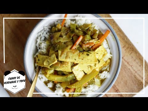 Receta de tofu con verduras y curry