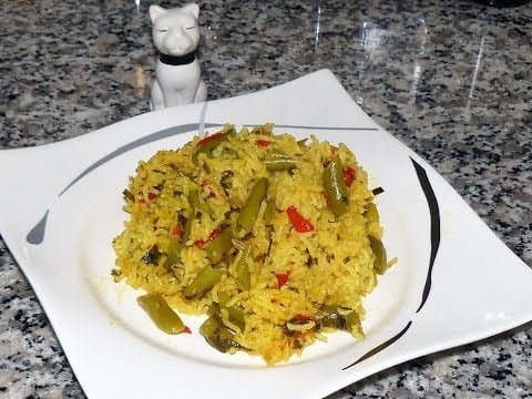 Receta de arroz con habichuelas verdes